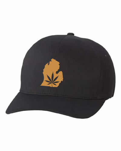 Golden Shores Black Michigan Flexfit Hat - Golden Shores Cannabis